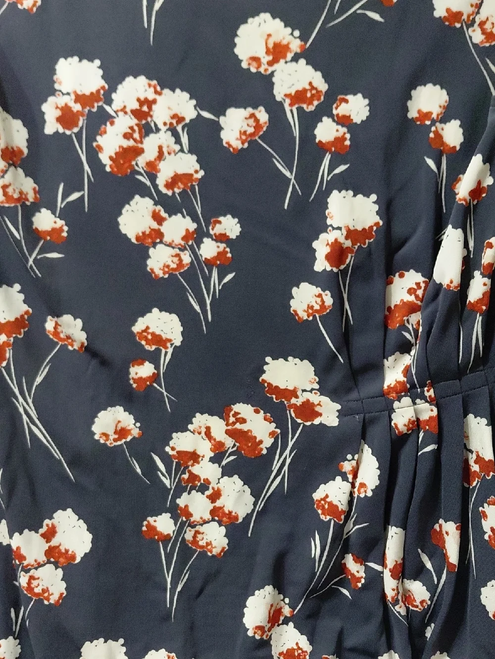 Tory Burch Navy Blue Cherry Blossom Rayon Dress